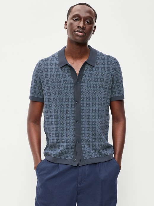 Image number 1 showing, Short-Sleeve Sweater Shirt