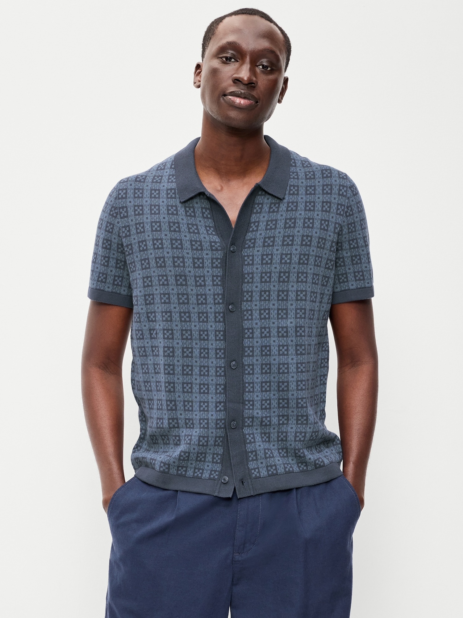 Short-Sleeve Sweater Shirt