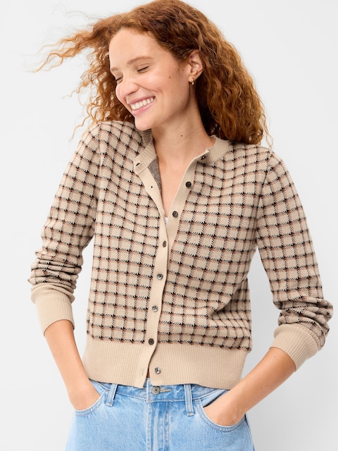SoSoft Cotton Crew-Neck Cardigan Sweater