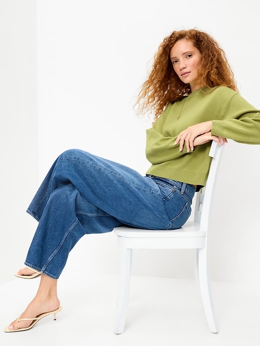 SoSoft Cotton Crew-Neck Cropped Sweater | Old Navy