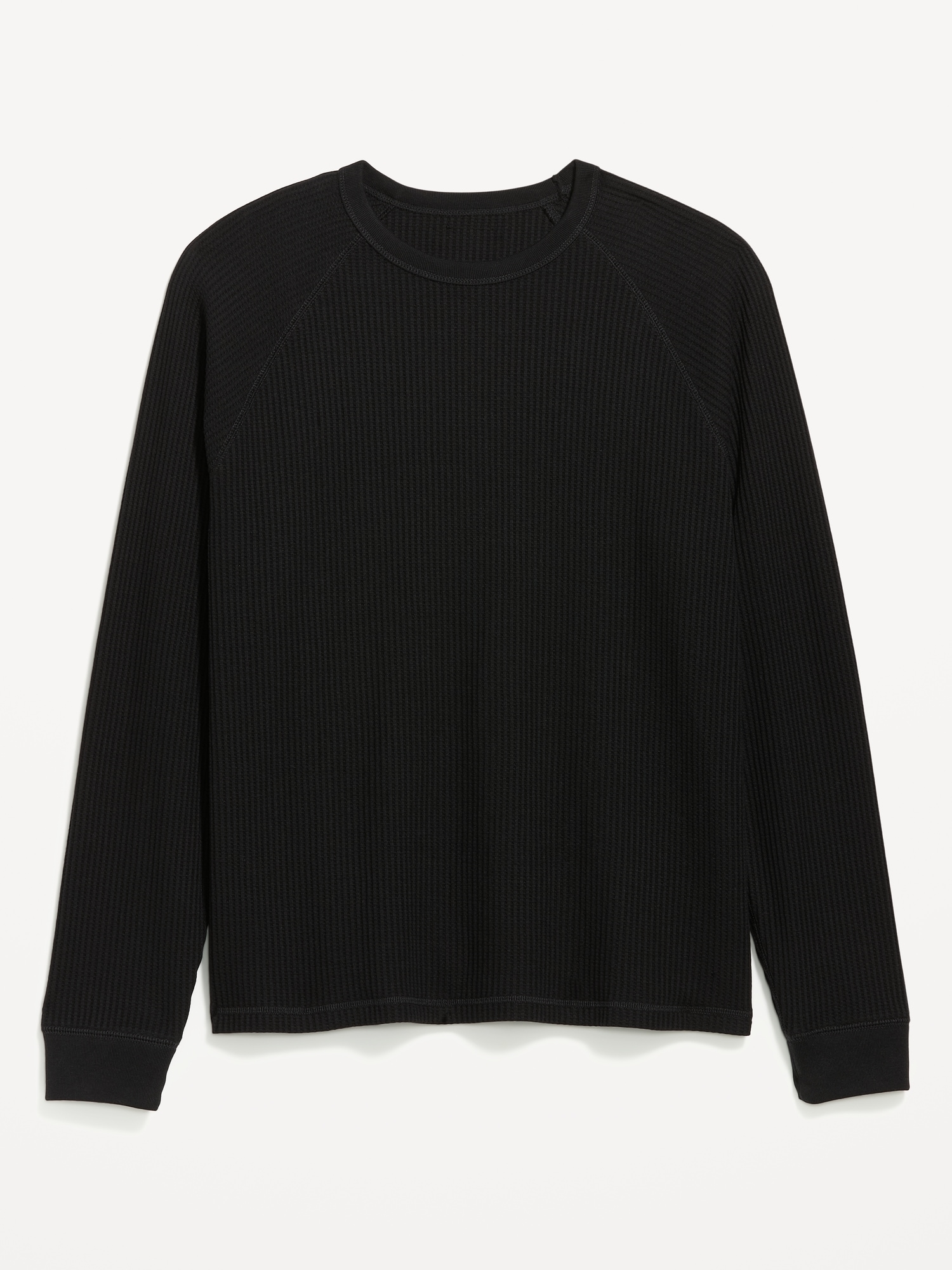 Long-Sleeve Waffle Knit T-Shirt