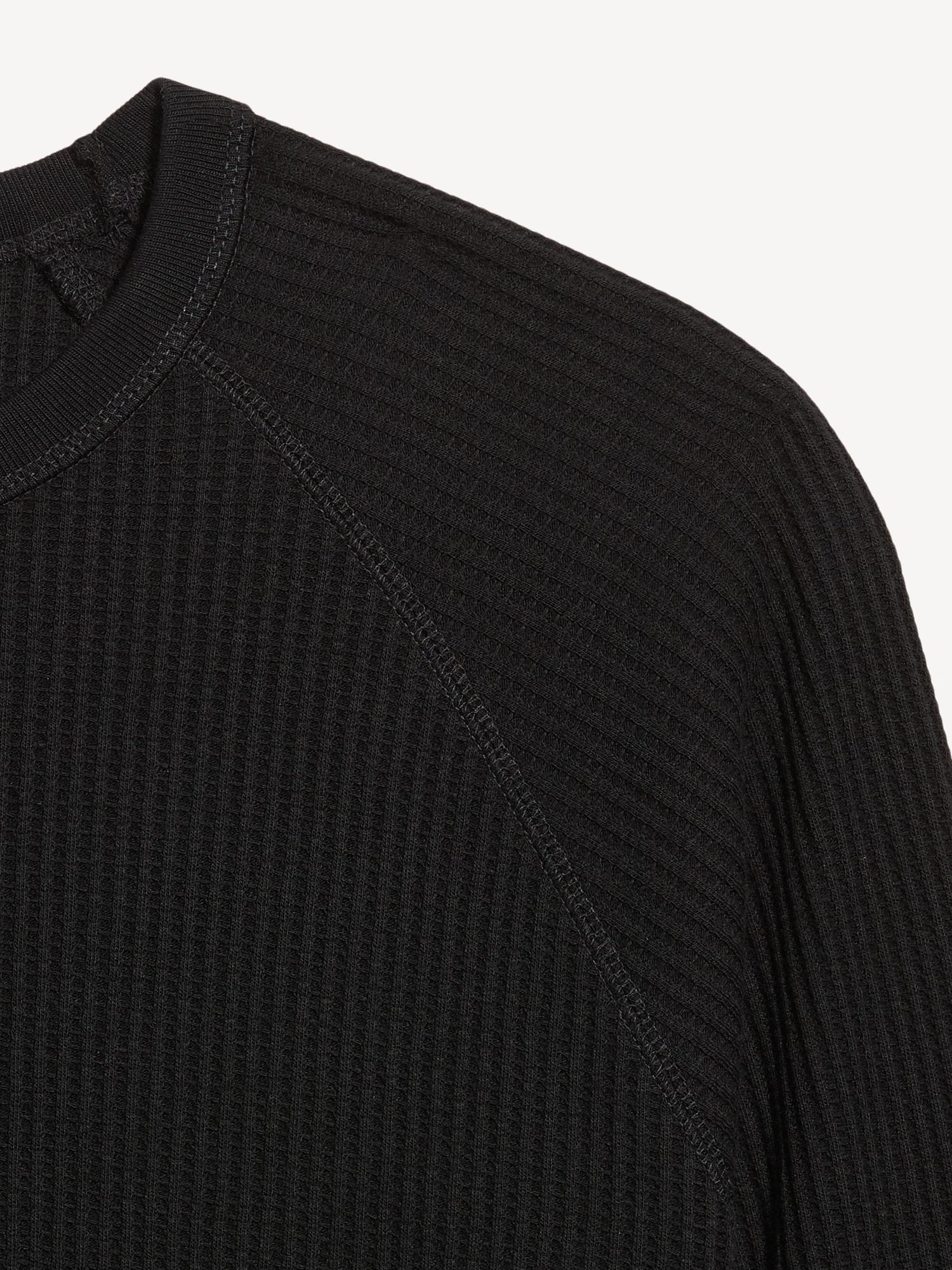 Long-Sleeve Waffle Knit T-Shirt