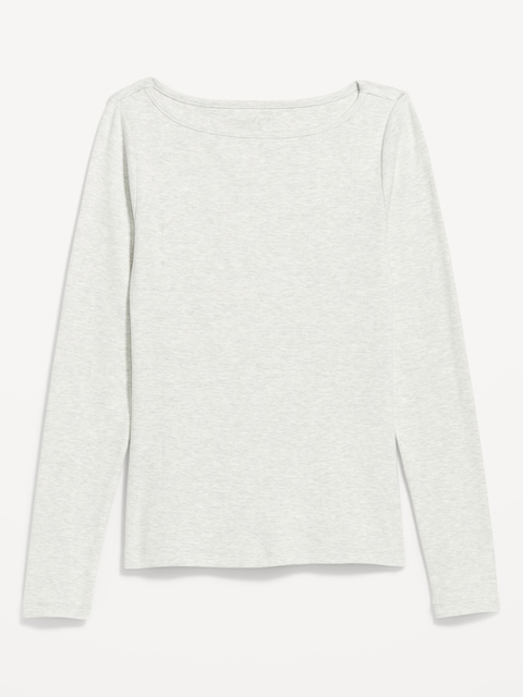 Snug Long-Sleeve Boatneck T-Shirt