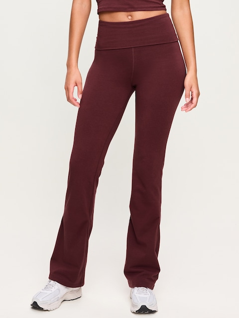 High-Waisted PowerChill Fold-Over Bootcut Leggings