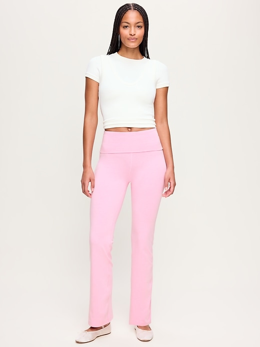Image number 2 showing, High-Waisted PowerChill Fold-Over Bootcut Leggings