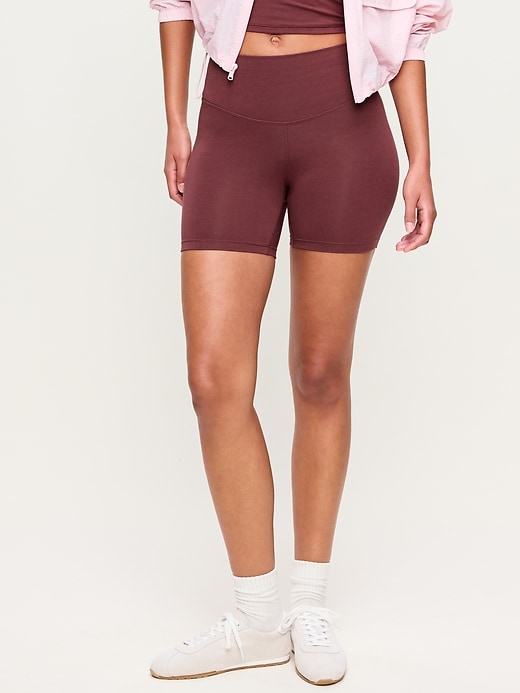 Image number 1 showing, High-Waisted PowerChill Biker Shorts -- 5-inch inseam