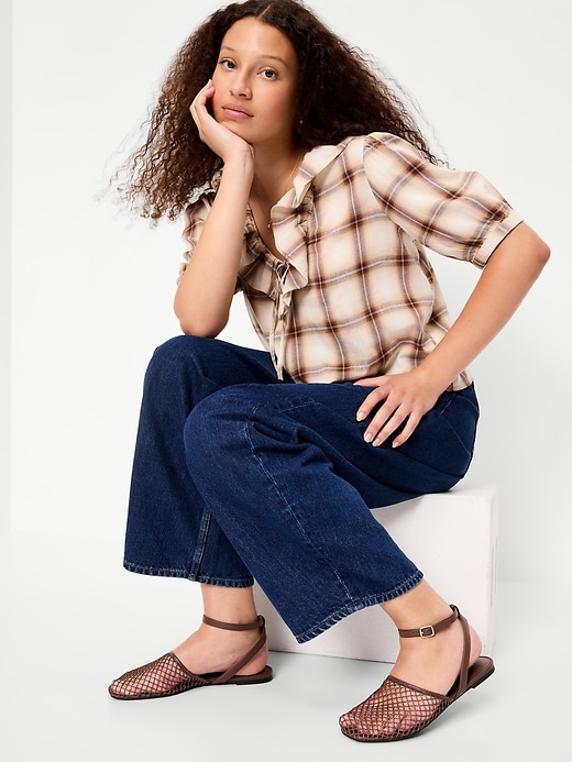 Image number 2 showing, Raffia Slingback Flats for Women
