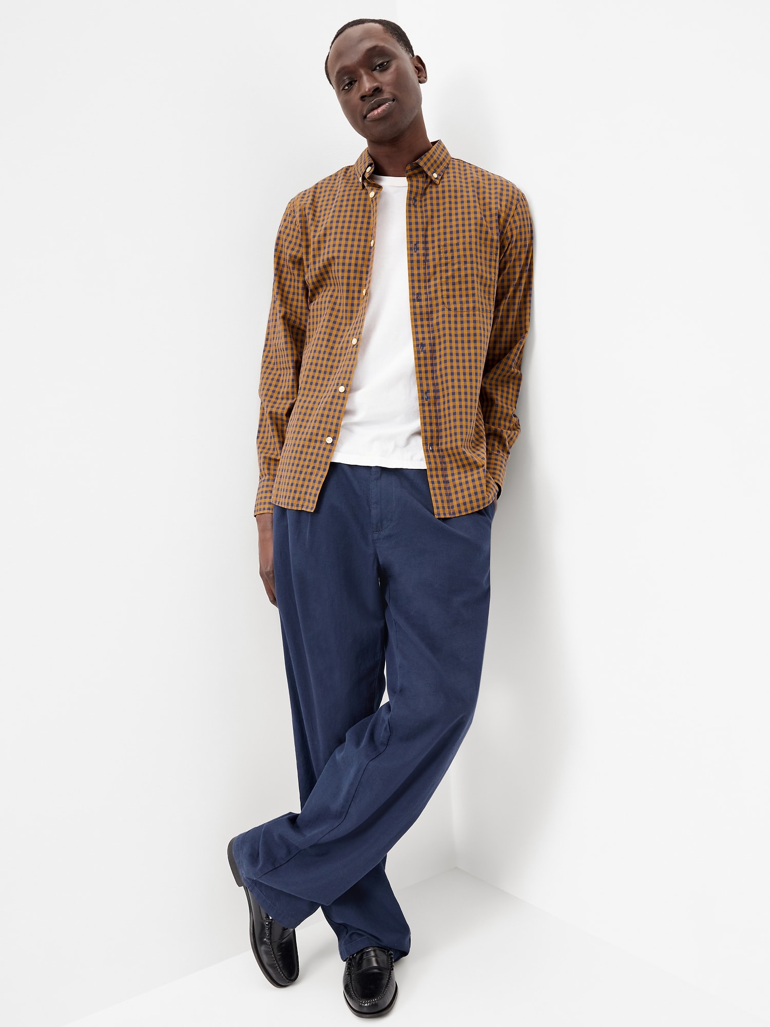 Classic Fit Everyday Plaid Poplin Shirt