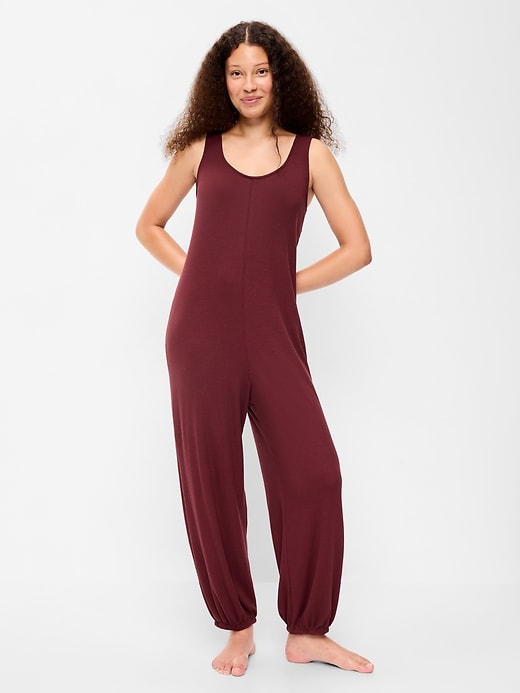 Image number 1 showing, Harem-Leg Pajama Jumpsuit