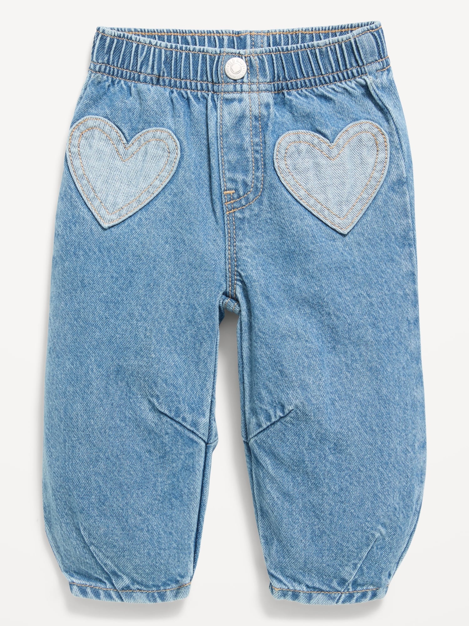 Super Baggy Heart-Pocket Barrel-Leg Jeans for Baby