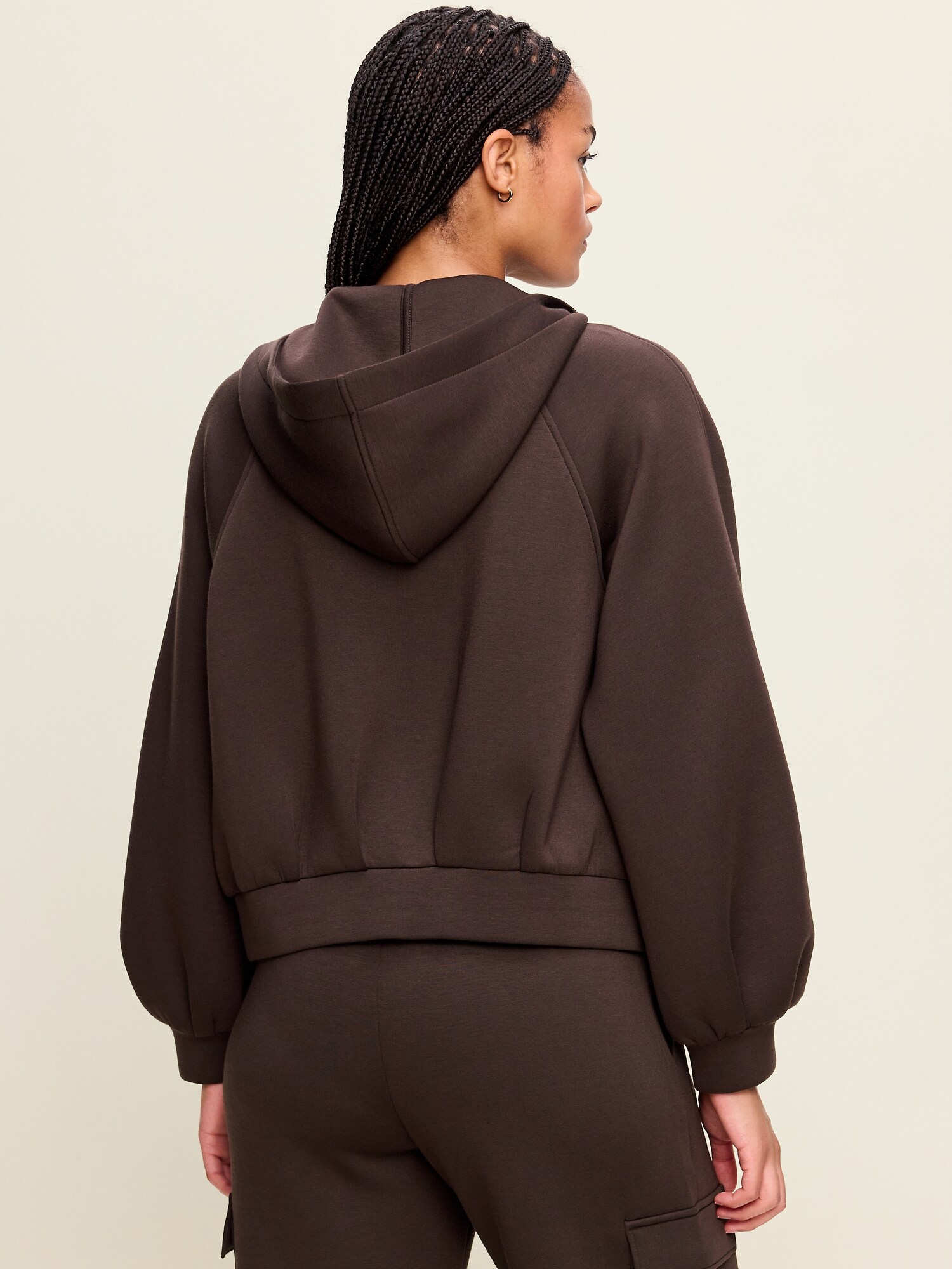 Женское худи Old Navy Bounce Fleece, цвет: Чёрный кофейный — фото 2