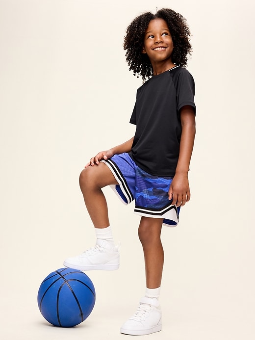 Image number 3 showing, Knee Length Mesh Basketball Shorts for Boys
