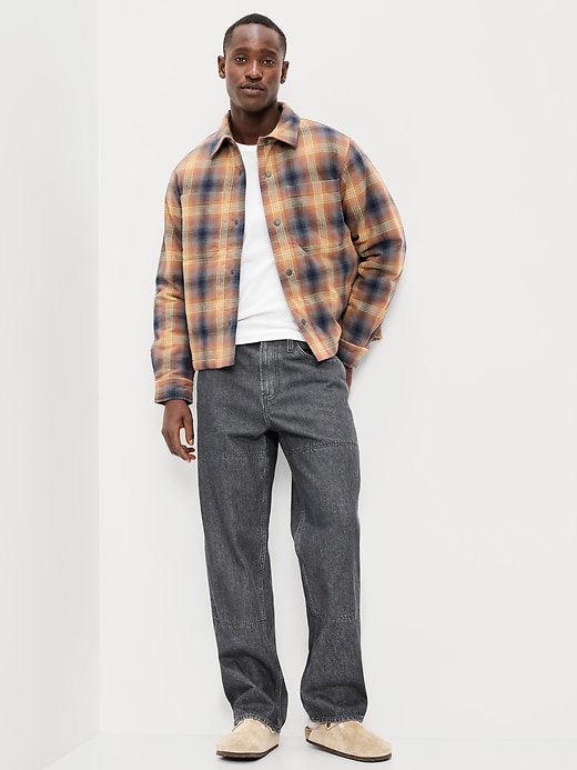 Image number 3 showing, Cropped Insulated Flannel Shacket