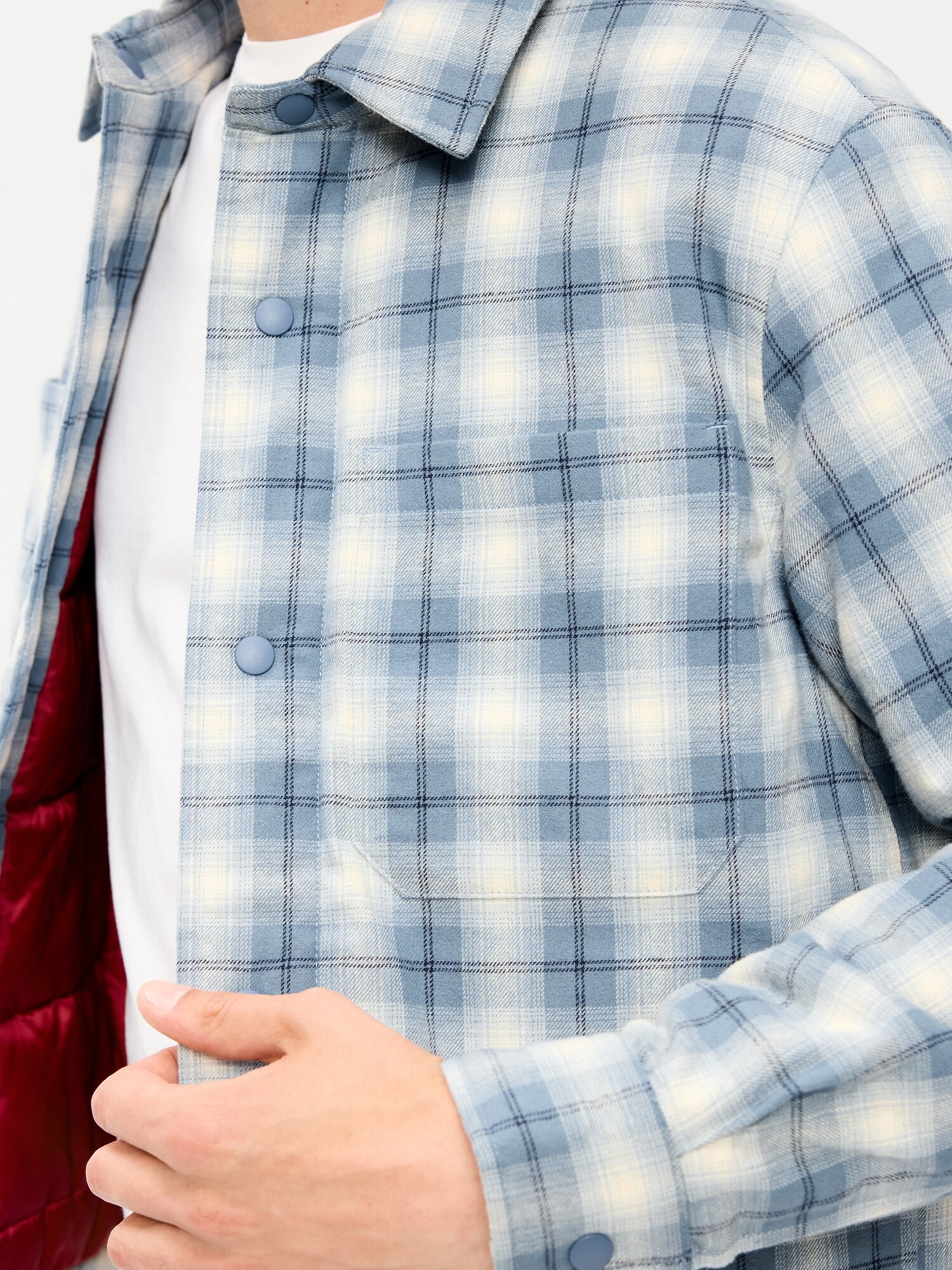 Cropped Insulated Flannel Shacket