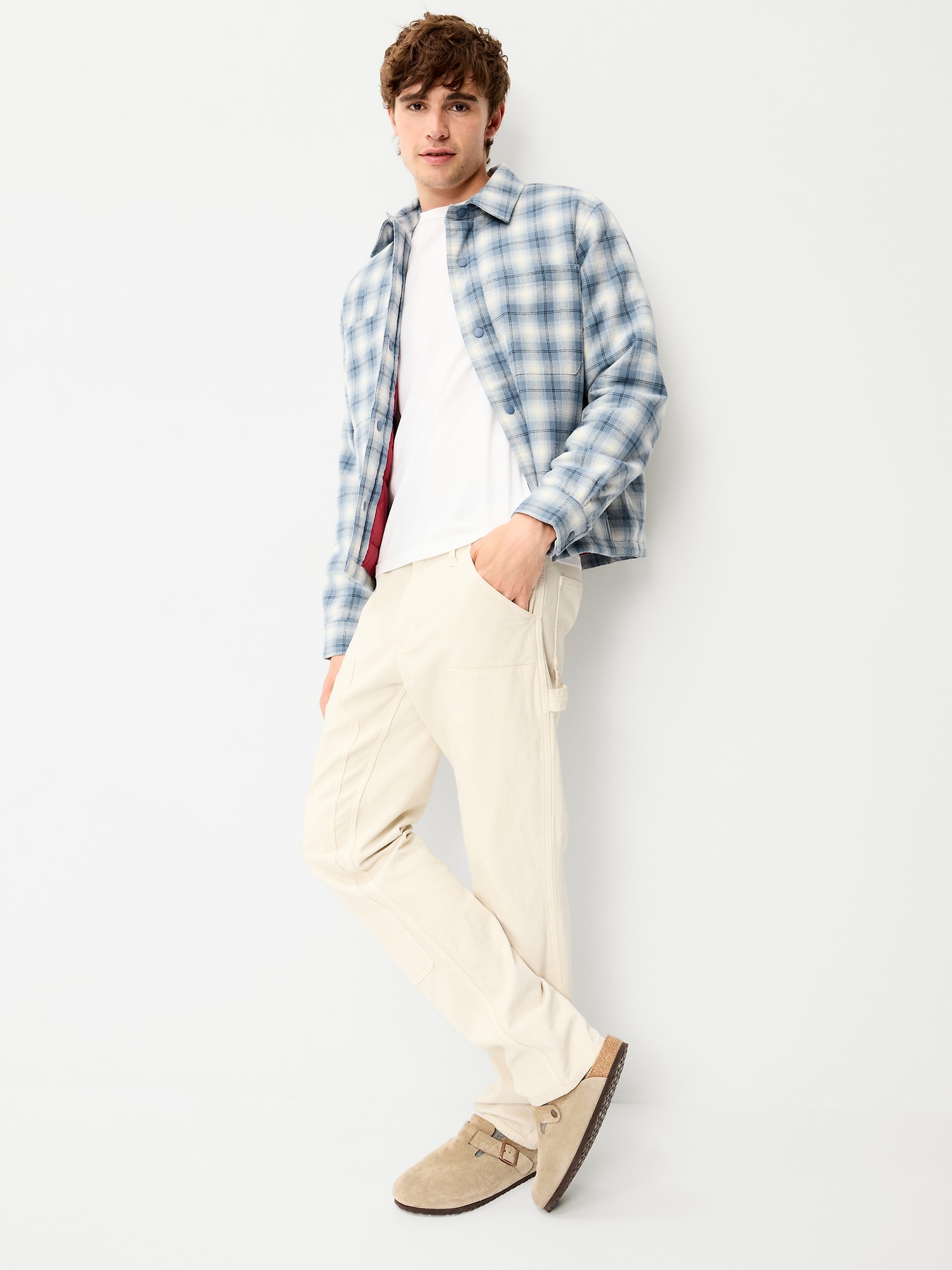 Cropped Insulated Flannel Shacket