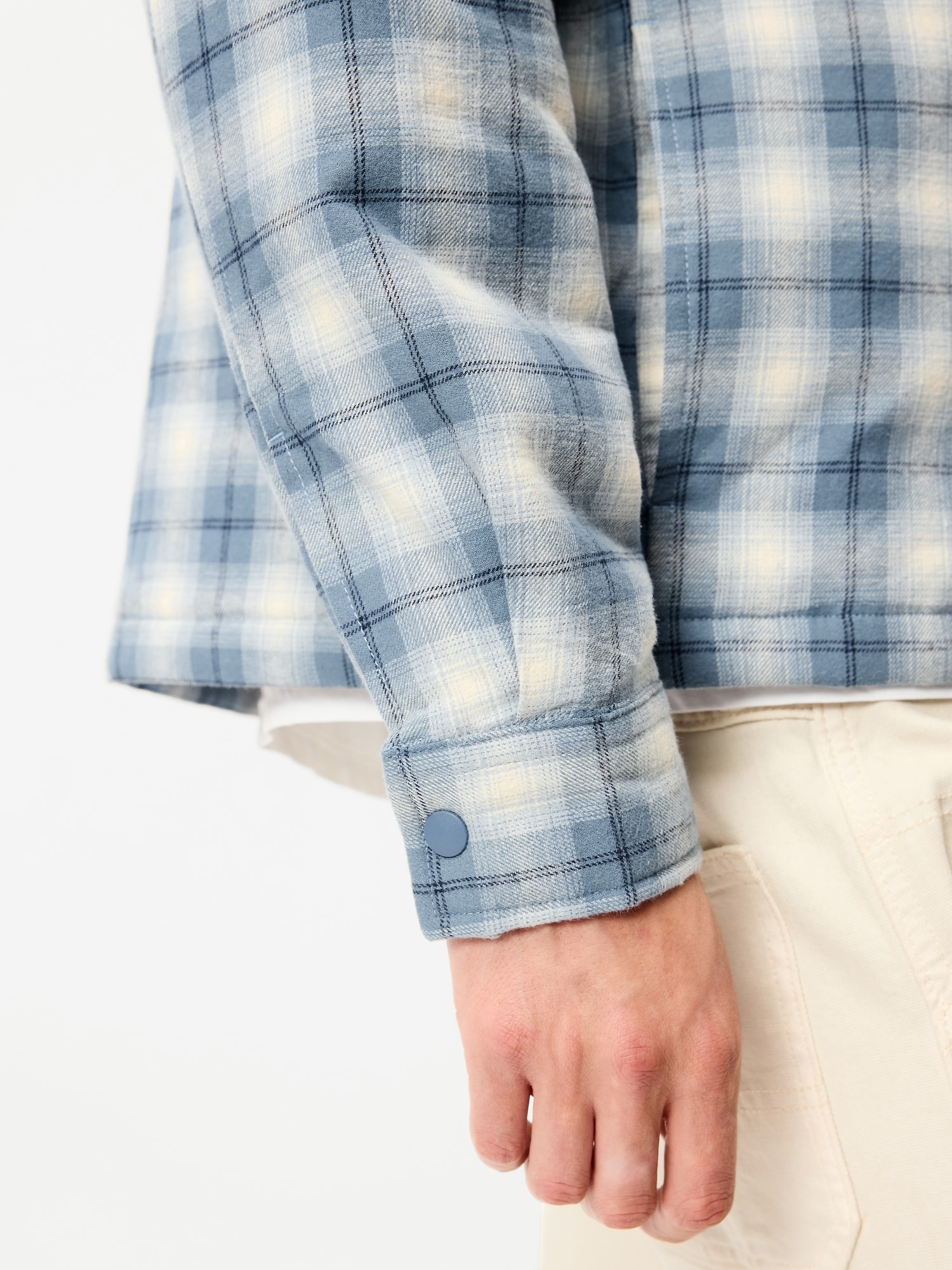 Cropped Insulated Flannel Shacket