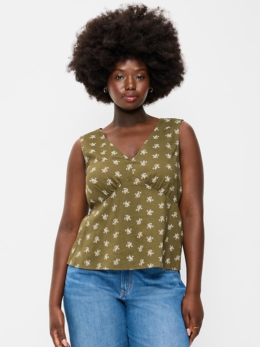 Image number 5 showing, Sleeveless V-Neck Tie-Back Top
