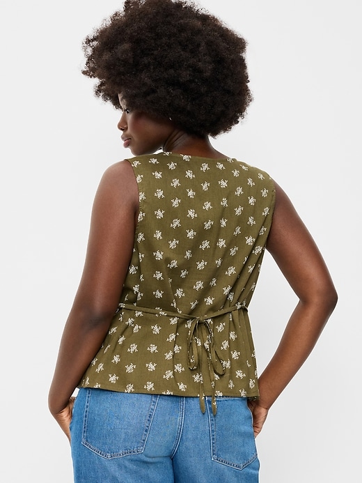 Image number 6 showing, Sleeveless V-Neck Tie-Back Top