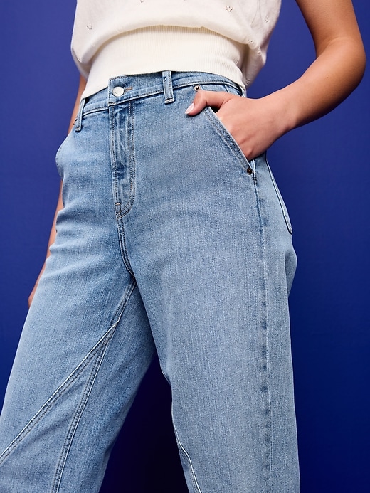 Image number 5 showing, High-Waisted Baggy Barrel Jeans
