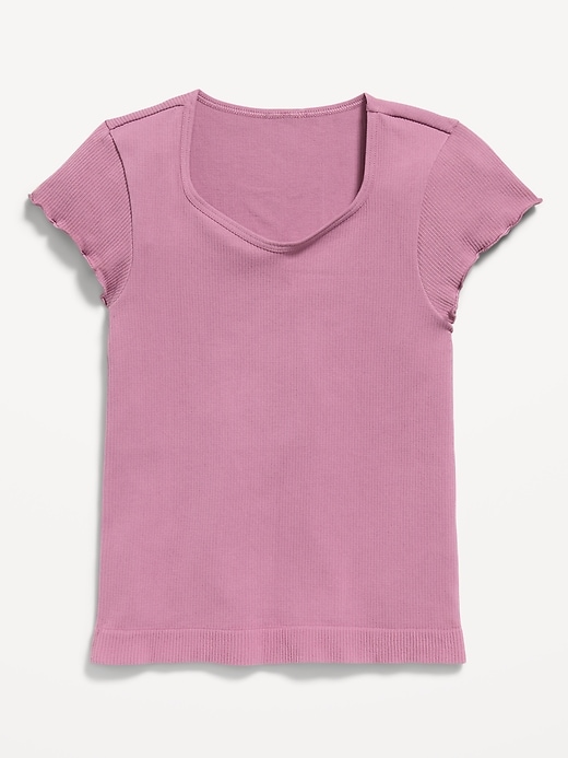 Image number 1 showing, Fitted Seamless Ribbed Performance Top for Girls