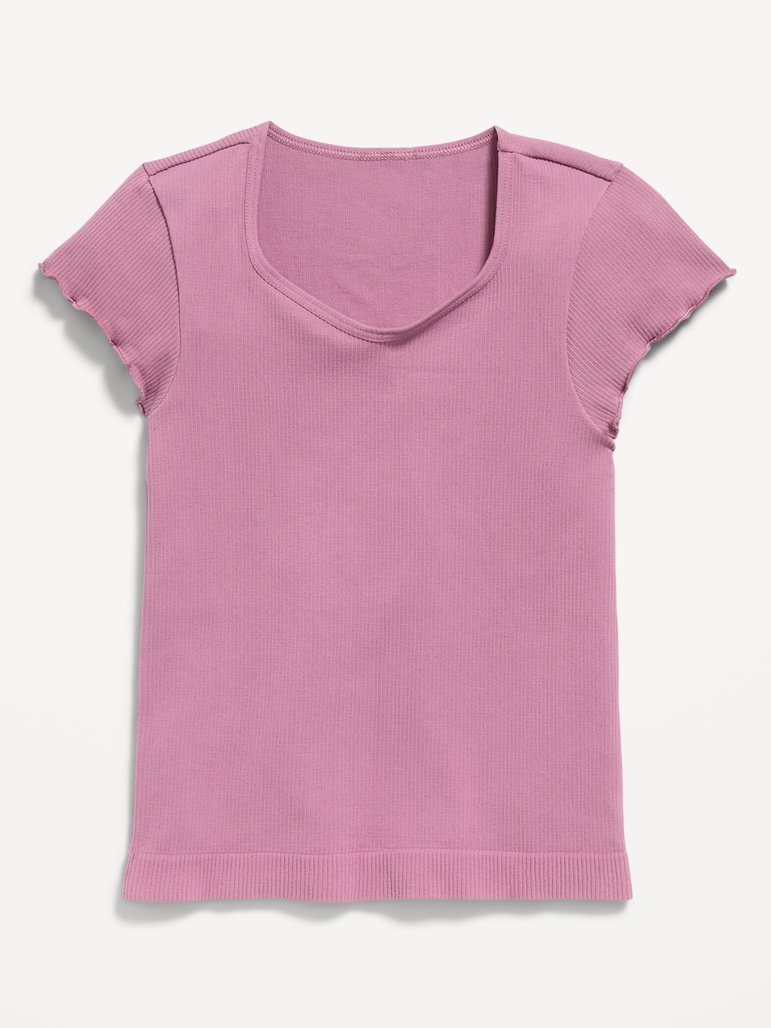 Fitted Seamless Ribbed Performance Top for Girls