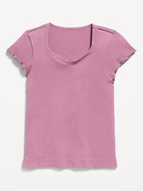 Image number 1 showing, Fitted Seamless Ribbed  Performance Top for Girls
