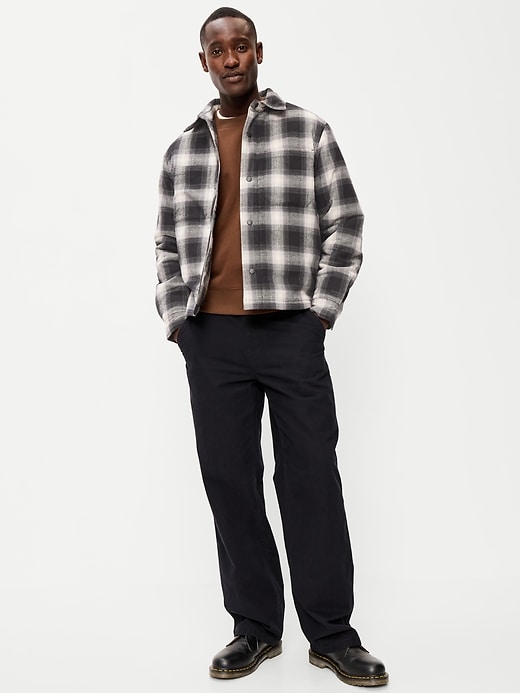 Image number 3 showing, Cropped Insulated Flannel Shacket