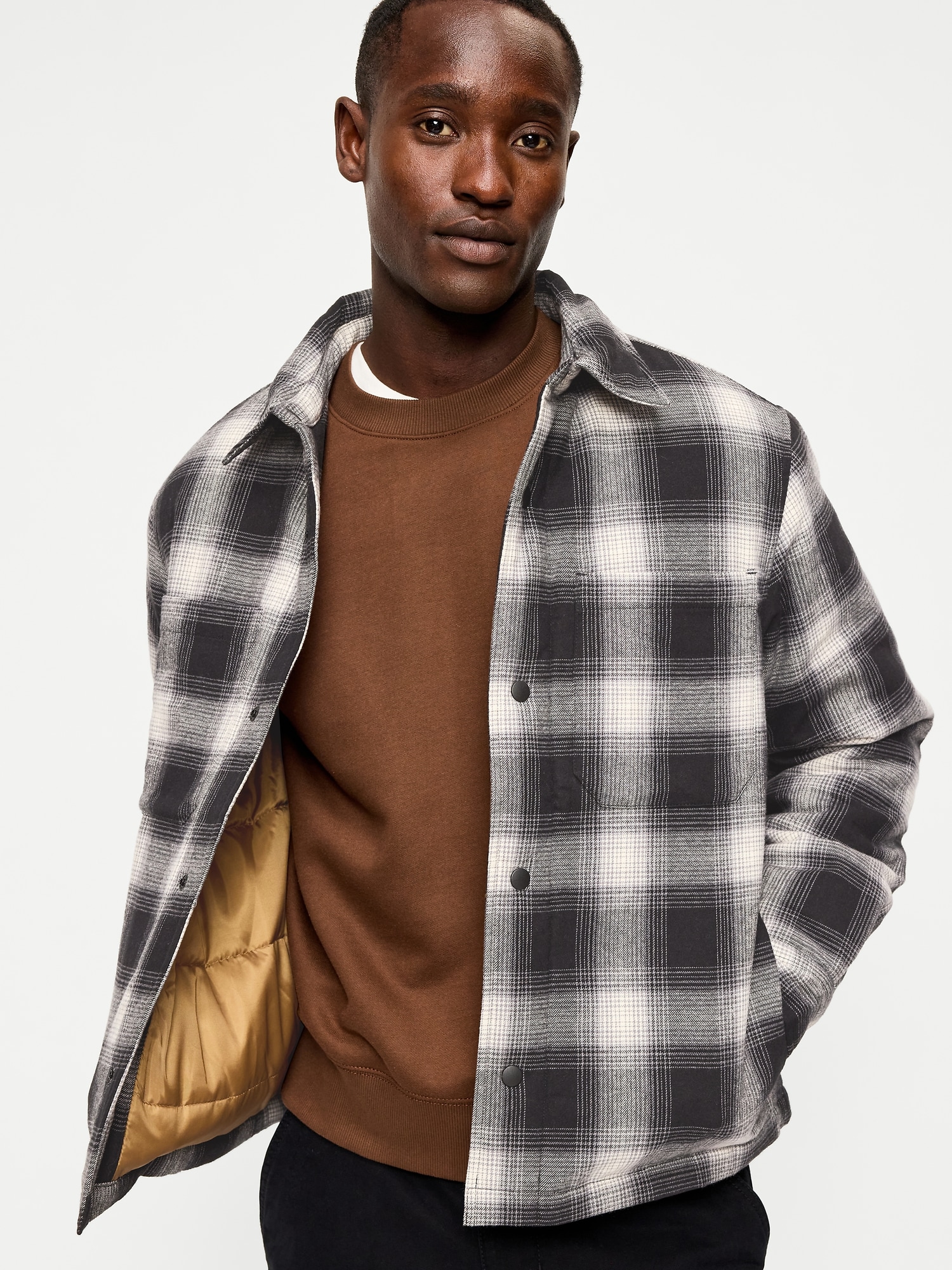 Cropped Insulated Flannel Shacket