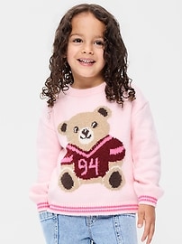 Image number 1 showing, SoSoft Long-Sleeve Graphic Sweater for Toddler Girls