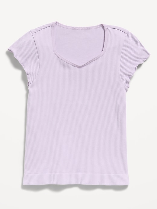 Image number 2 showing, Fitted Seamless Ribbed Performance Top for Girls