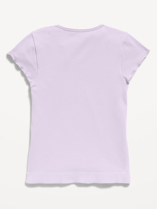 Image number 3 showing, Fitted Seamless Ribbed Performance Top for Girls