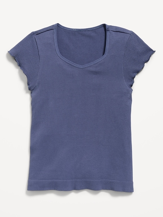 Image number 2 showing, Fitted Seamless Ribbed Performance Top for Girls