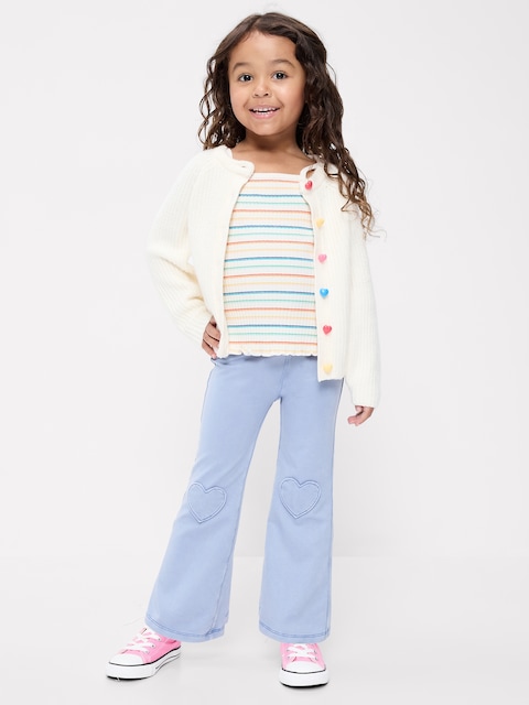 Faux-Denim Flared Leggings for Toddler Girls
