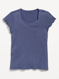 Image number 1 showing, Fitted Seamless Ribbed  Performance Top for Girls