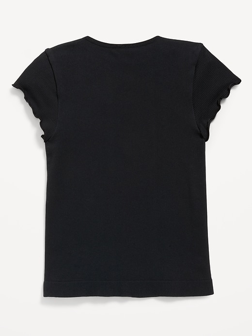 Image number 3 showing, Fitted Seamless Ribbed Performance Top for Girls