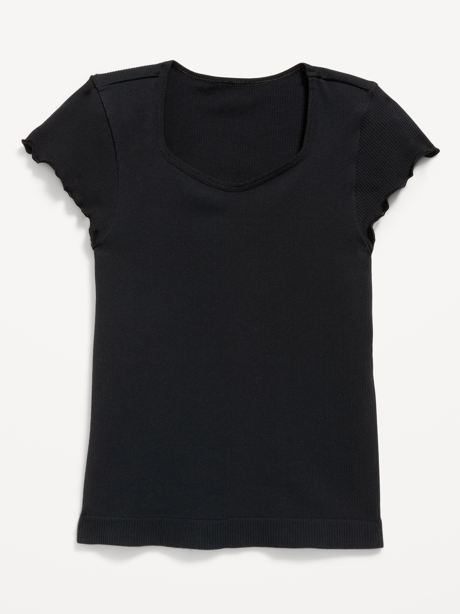 Fitted Seamless Ribbed Performance Top for Girls