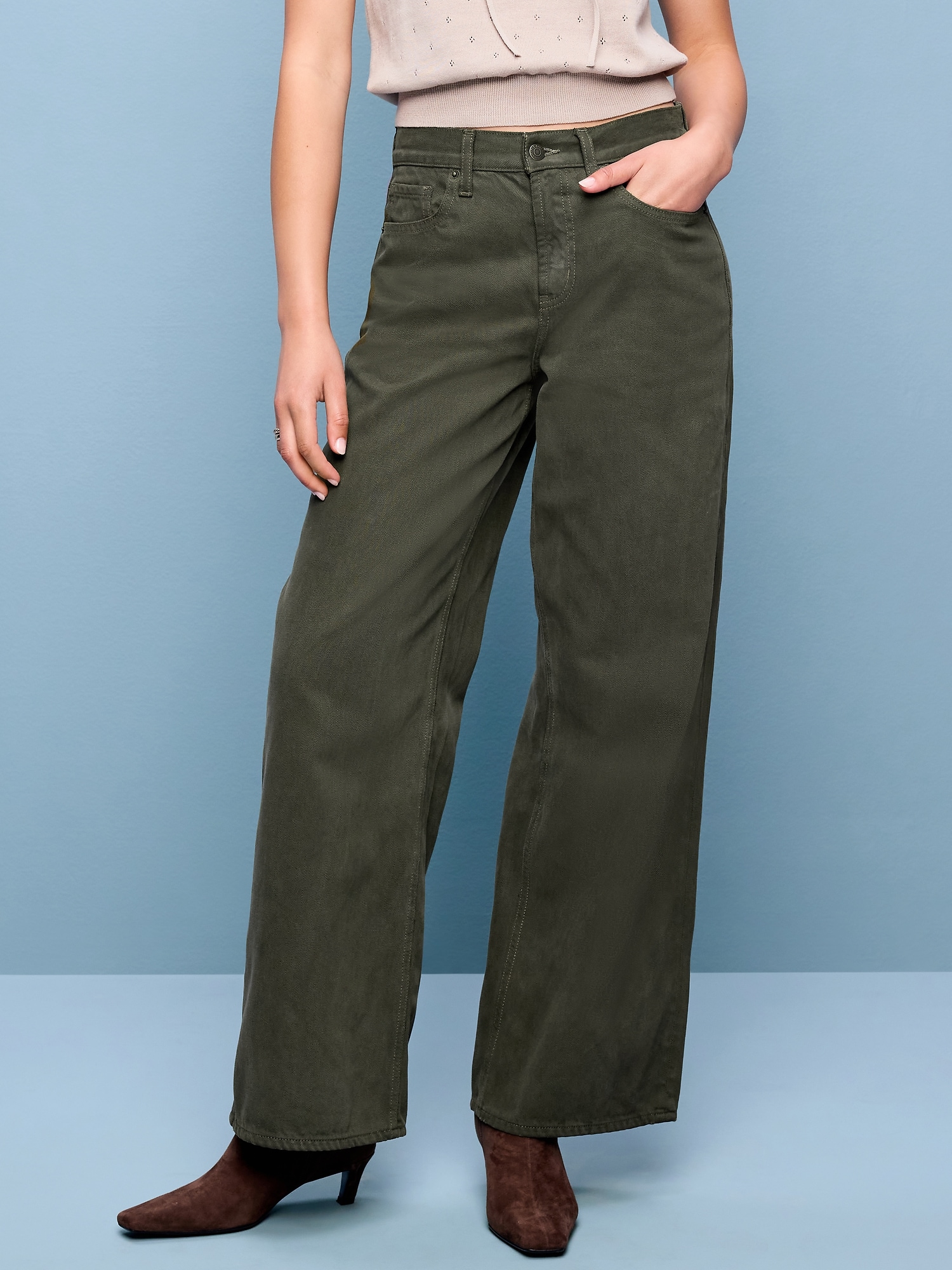 High-Waisted Baggy Wide-Leg Jeans