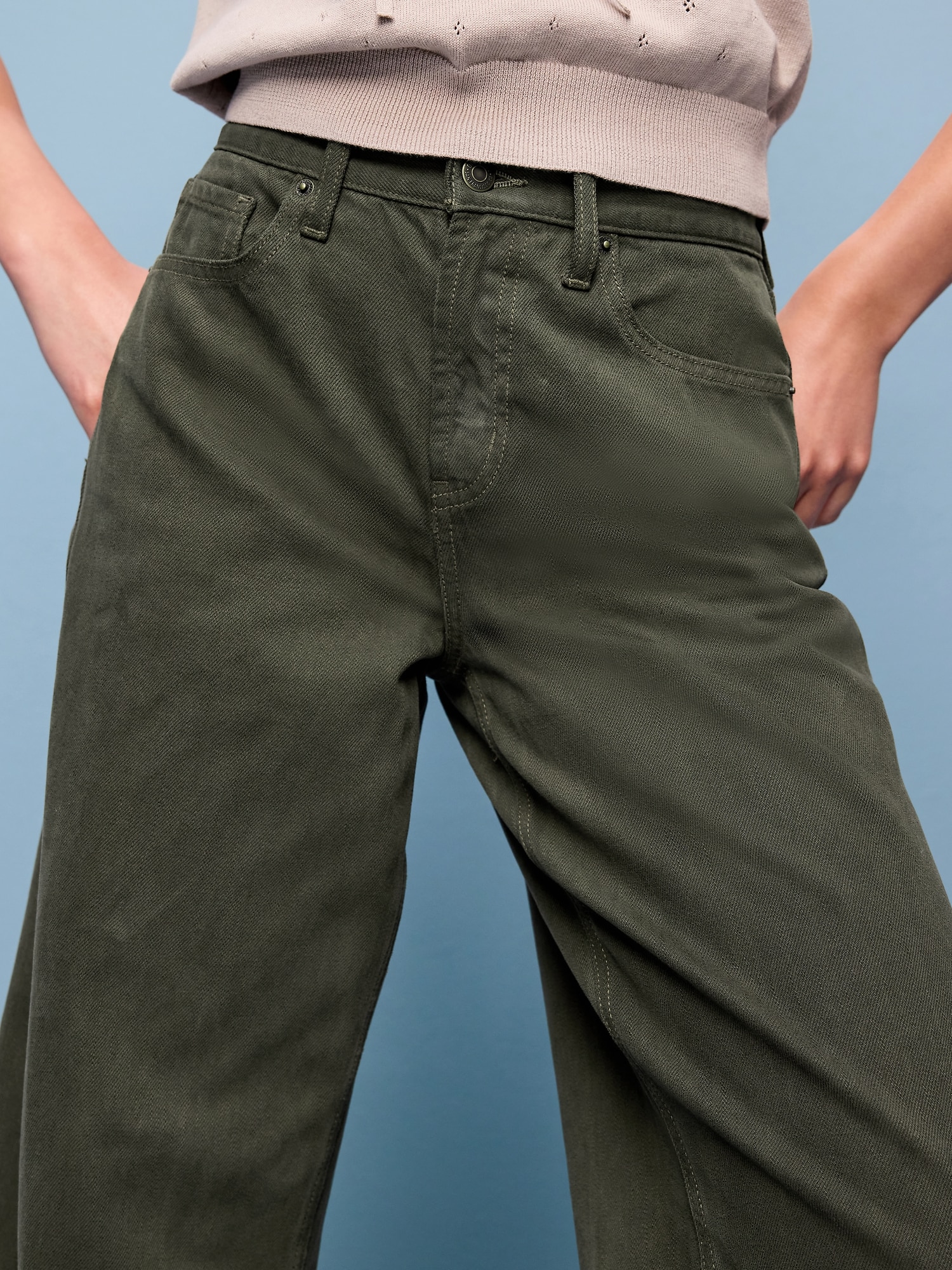 High-Waisted Baggy Wide-Leg Jeans