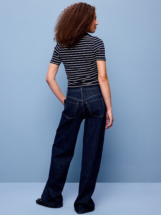 Image number 3 showing, Mid-Rise Slouchy Wide-Leg Jeans