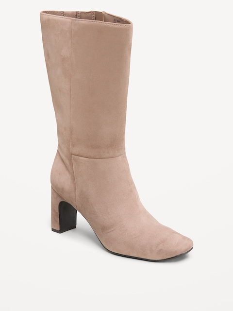 Mid-Calf Square-Toe Boot for Women