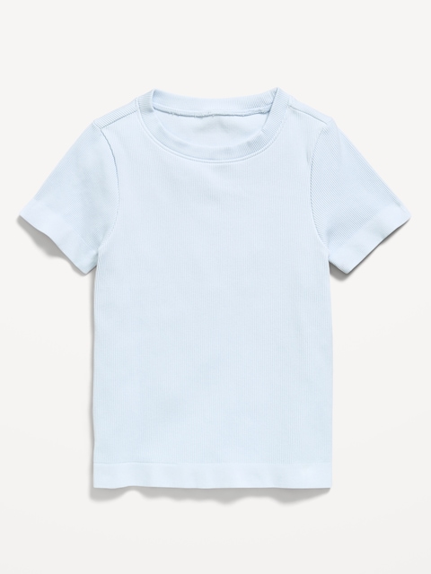 Fitted Seamless Ribbed Performance Top for Girls