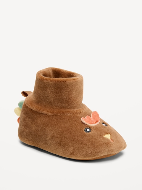 Velour Turkey Slippers for Baby