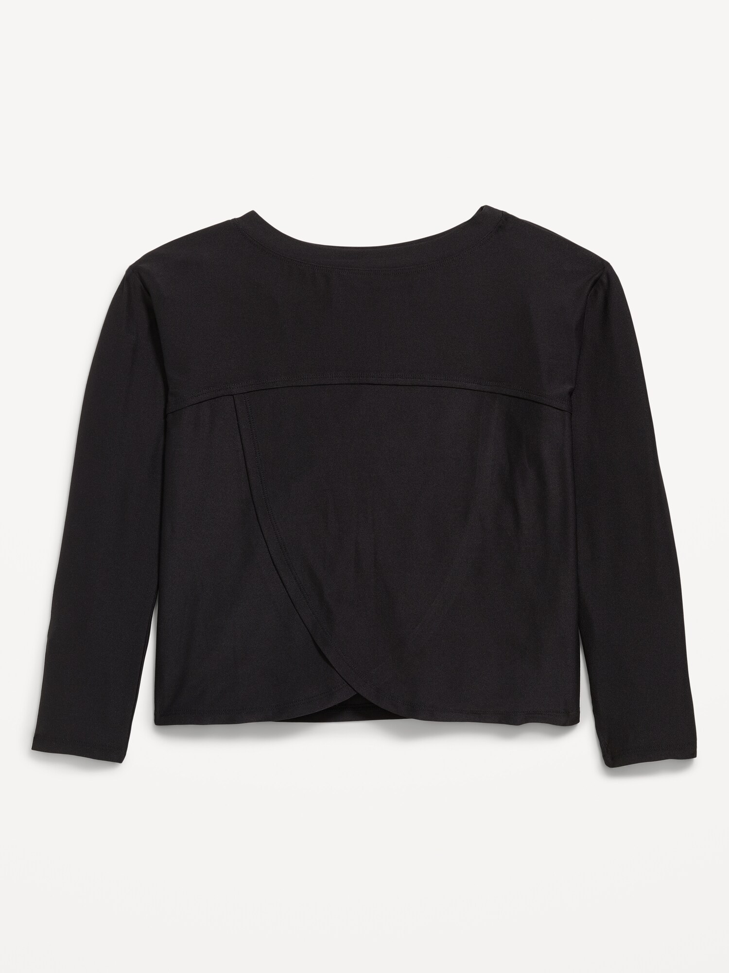 Топ Old Navy CloudMotion Long-Sleeve Cross-Back Top для девочек, цвет: Чёрный — фото 4