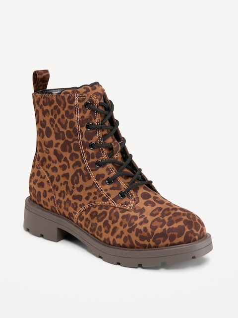 Faux-Suede Combat Boots for Toddler Girls
