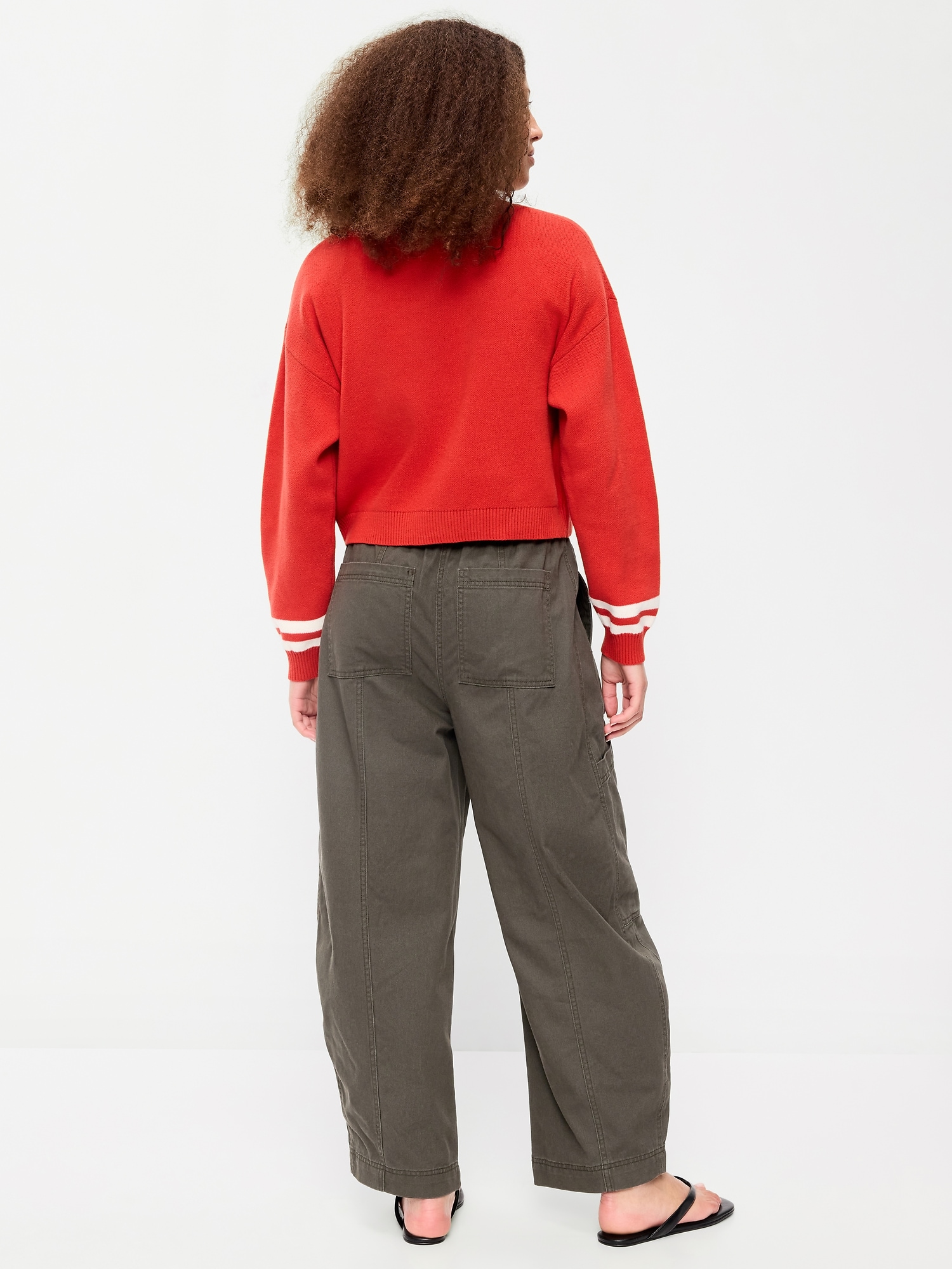 Mid-Rise Pull-On Utility Pants
