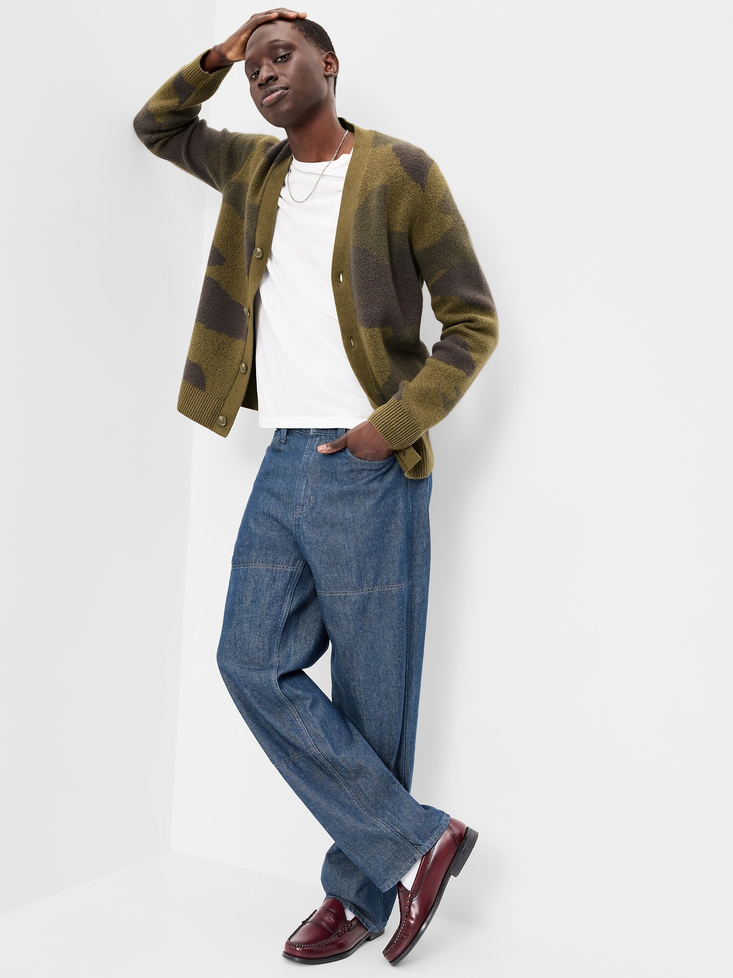 Мужской кардиган Old Navy SoSoft Cardigan, цвет: Камуфляжный — фото 3