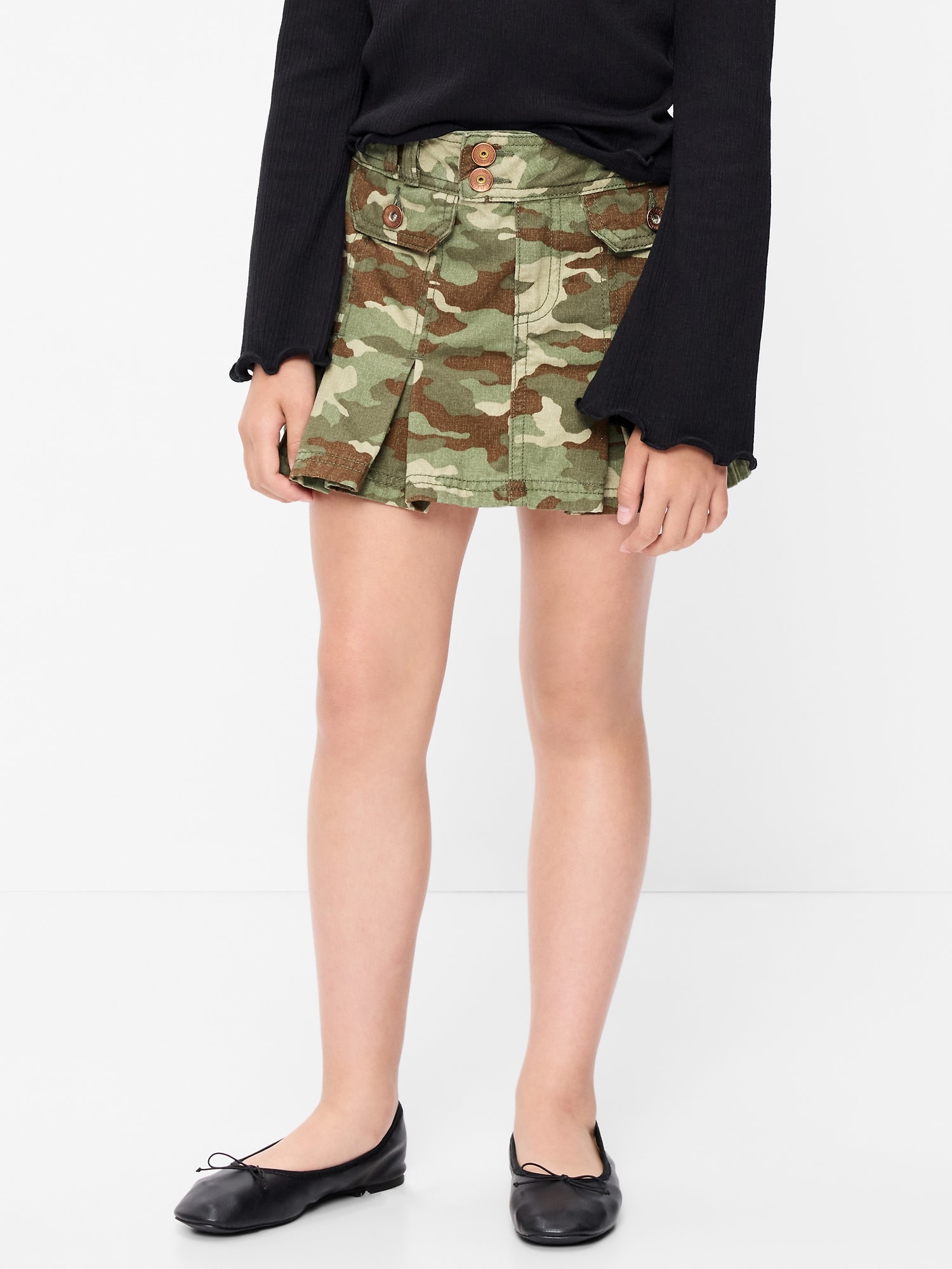 Юбка Old Navy Pleated Utility Denim Skirt для девочек, цвет: Камуфляжный