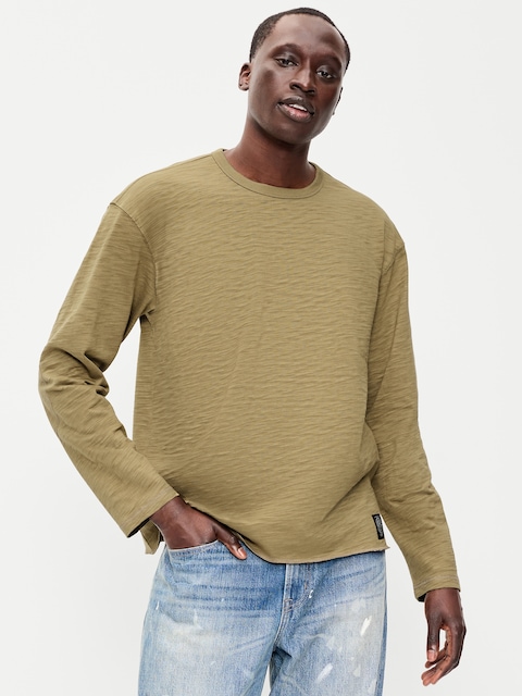 Long-Sleeve Slub Knit T-Shirt