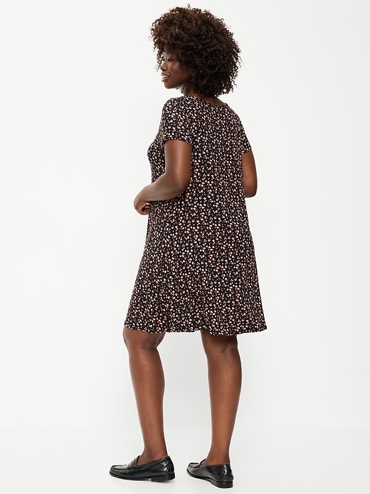 Image number 3 showing, Short-Sleeve Mini Swing Dress