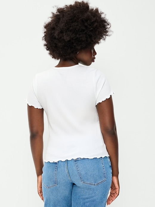 Image number 7 showing, Fitted Waffle-Knit Cropped T-Shirt